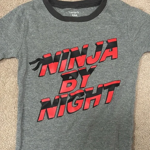 Ninja By Night Kids Pajamas - Gray and Black - Picture 4 of 4